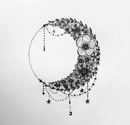 Тату месяц эскизы