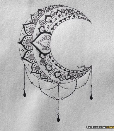 Мандала с луной эскизы