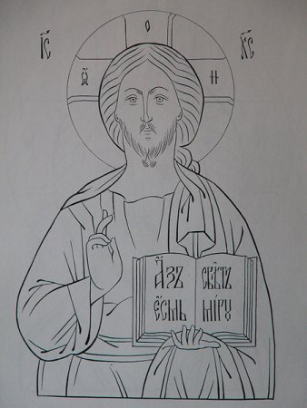Икона Божией матери прорись