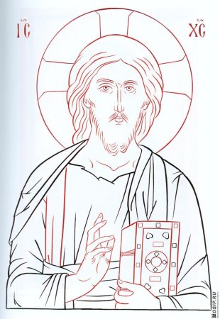 Икона Божией матери прорись