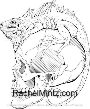 Игуана эскиз тату