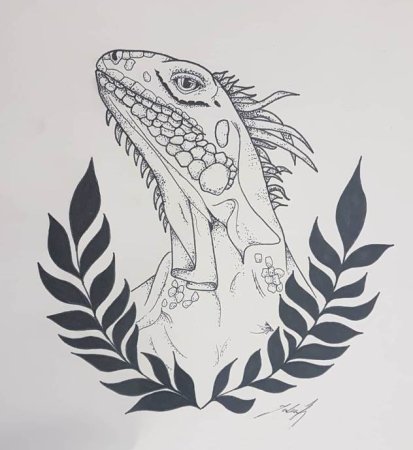 Игуана арт тату