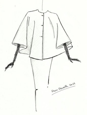 Пальто накидка эскиз