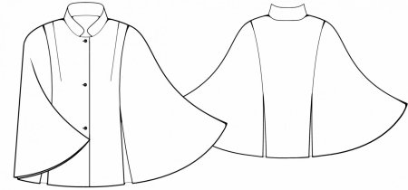 Пальто Кейп с капюшоном выкройка