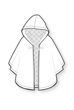 Пончо с с капюшоном эскиз