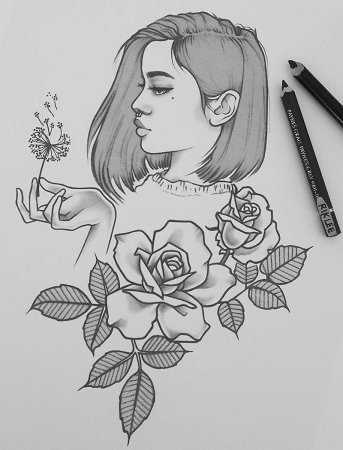 Девушка рисунок