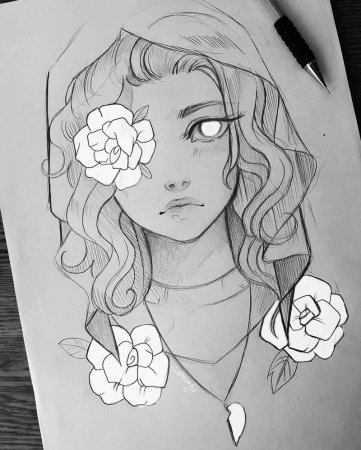 Рисунки для срисовки девушки