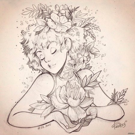 Рисунок девушки карандашом