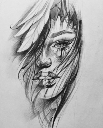Рисунок девушки карандашом