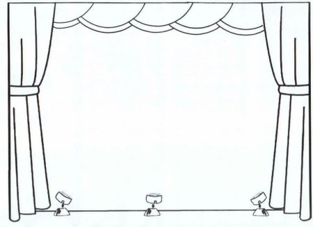 Сцена в театре для раскрашивания