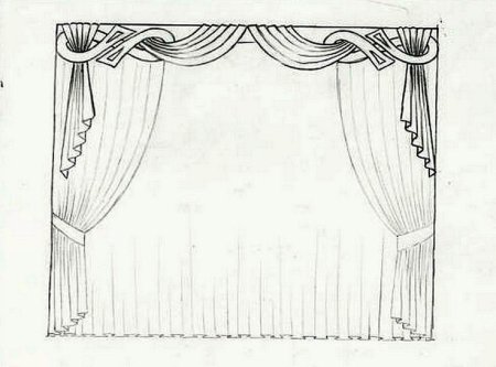 Эскизы штор карандашом