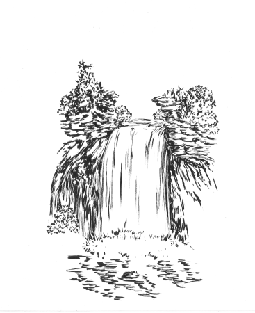 Водопад эскиз