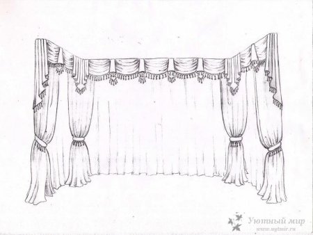 Эскиз штор с бахромой