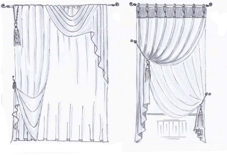 Эскиз штор в гостиную