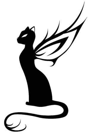 Кошка рисунок черно белый