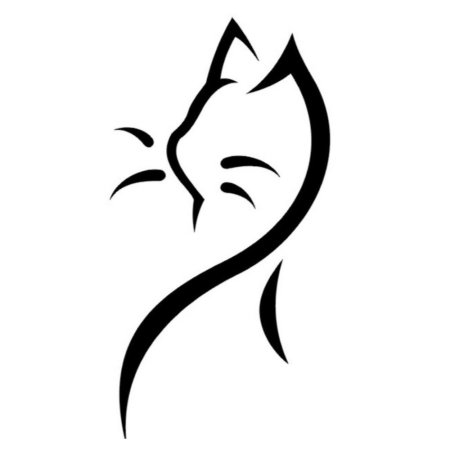 Тату кошка стилизованная