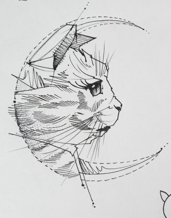 Тату кошка эскизы