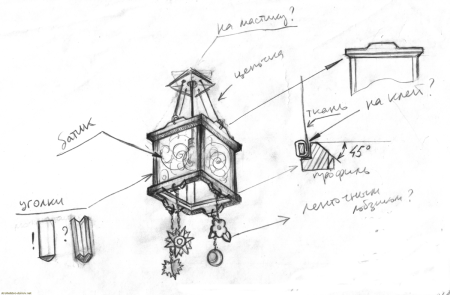 Уличный фонарь сбоку чертеж