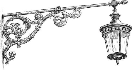 Фонарь старинный уличный чертеж