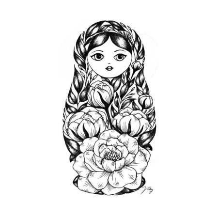 Матрешка графический рисунок