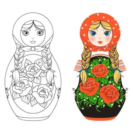 Загорская Матрешка раскраска