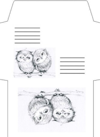 Конверт черно белый