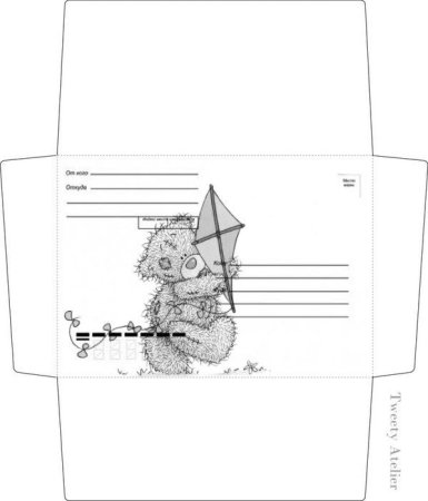 Конверты черно белые для распечатки