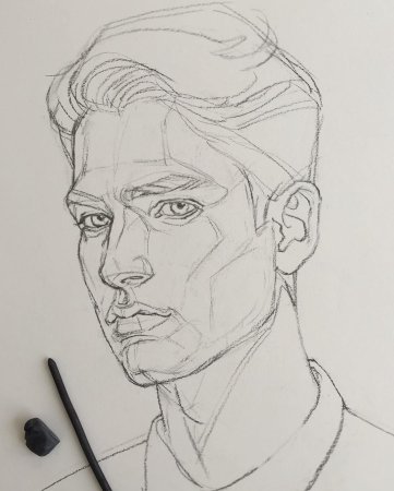 Мужской портрет карандашом