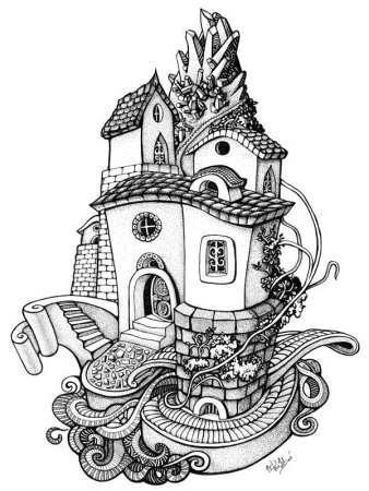 Сказочный домик в графике