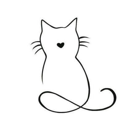 Кот тату эскиз