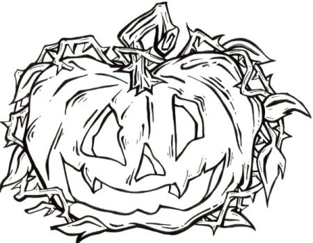 Тыква Хэллоуин тату эскиз