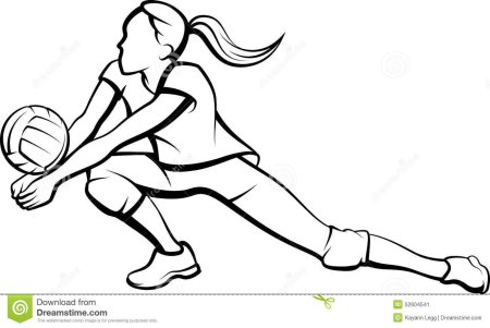 Волейболистка карандашом