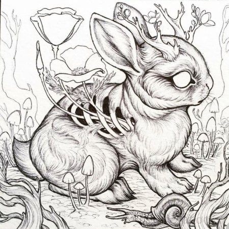 Тату заяц эскиз