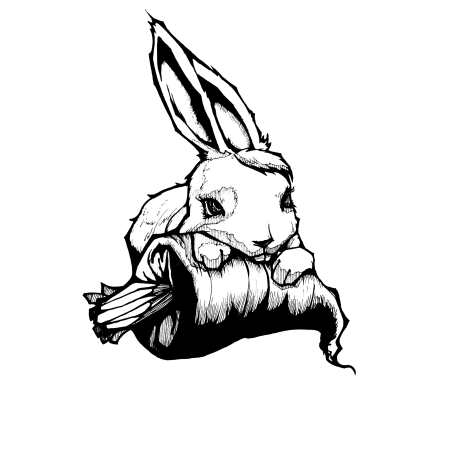 Тату кролик чб