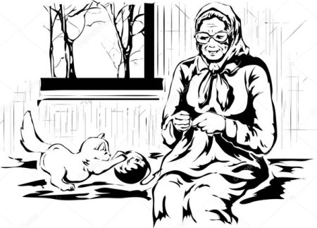 Бабка рисунок карандашом