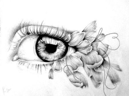 Цветок с глазом эскиз