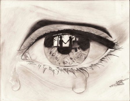 Рисунки карандашом глаза со слезами