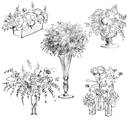 Эскиз цветочной композиции
