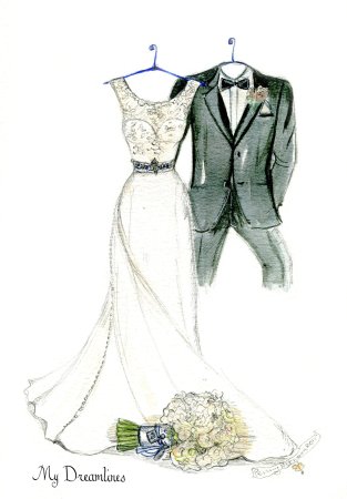 Наброски свадебного костюма