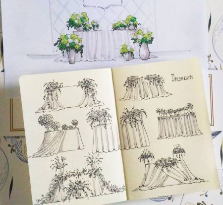 Скетч свадебного декора