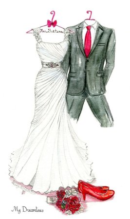 Наброски свадебного костюма