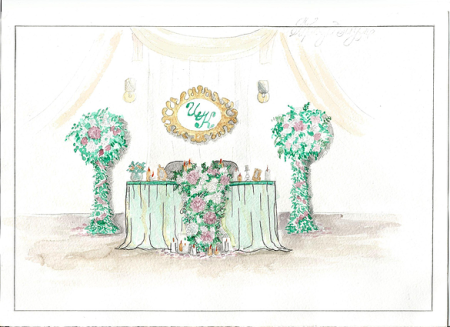 Эскиз Президиума на свадьбу