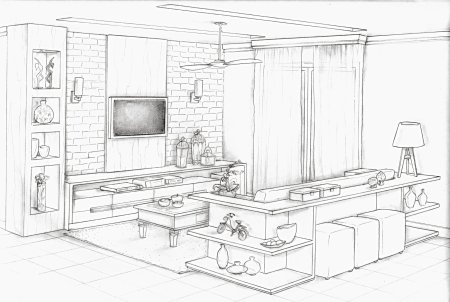 Гостиная набросок