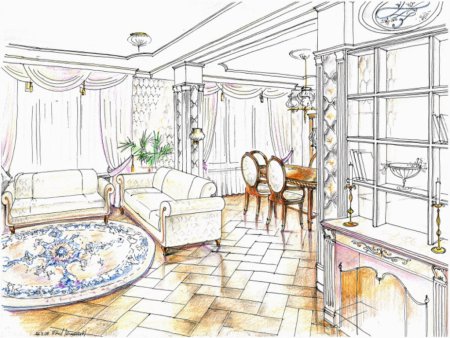 Дизайн интерьера эскиз