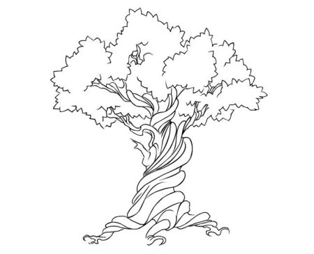 Дуб раскраска