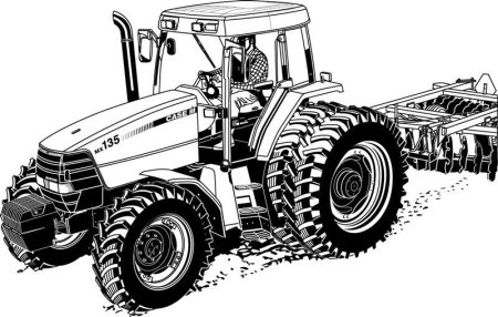 Раскраска трактор John Deere
