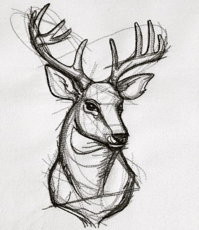 Олень карандашом