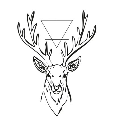 Олень тату эскиз
