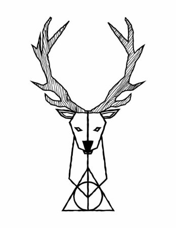 Тату олень Минимализм