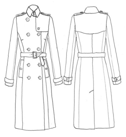 Тренчкот женский лекала